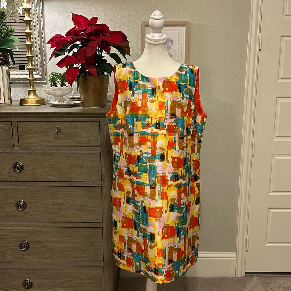 Tahari Arthur Levine | Abstract Shift Dress | 16